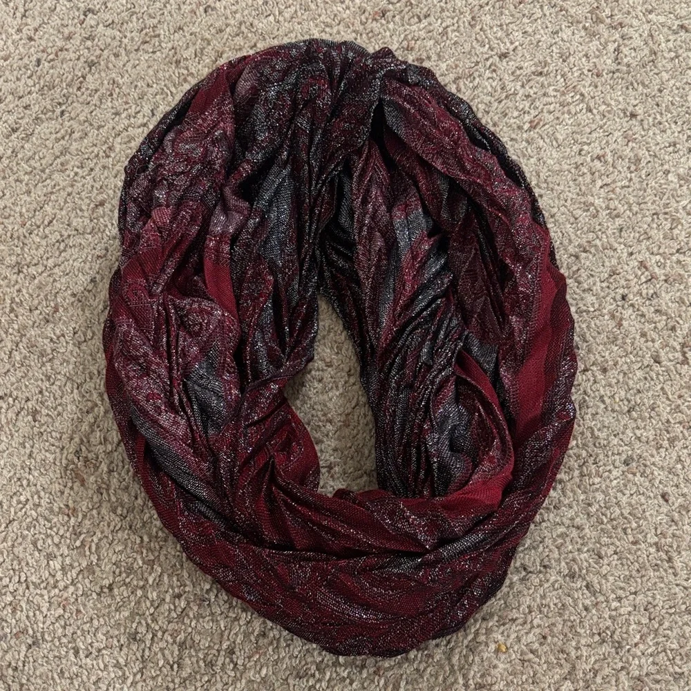 Target Red and Grey Infinity Sparkle Scarf